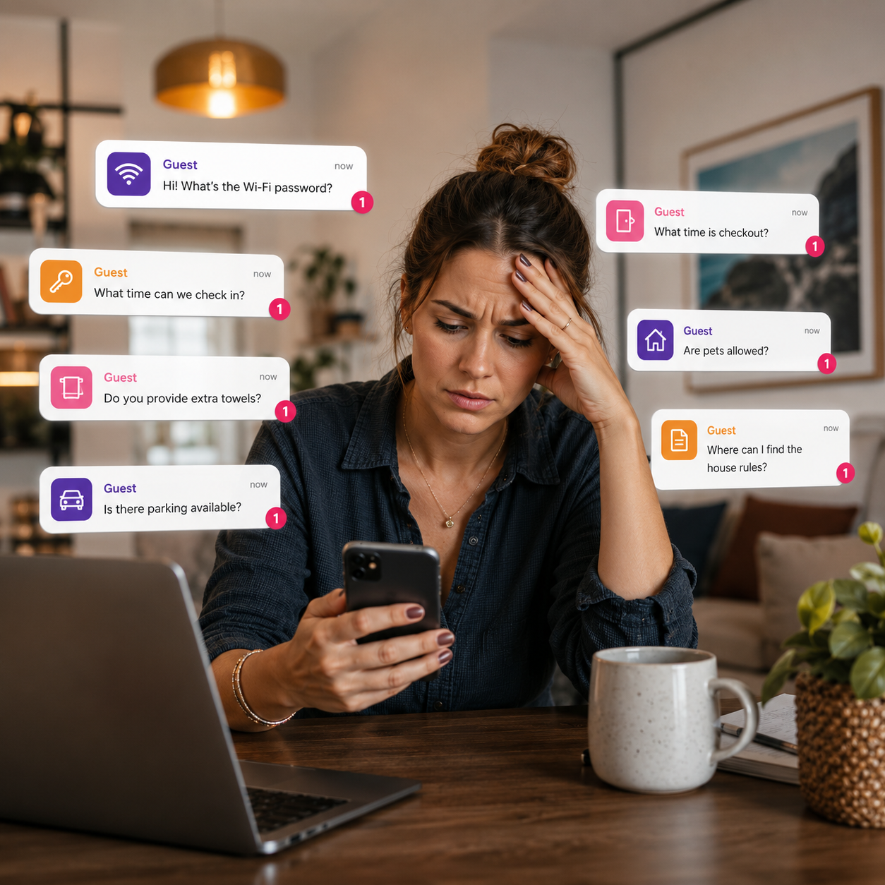 Property host overwhelmed by repetitive guest questions